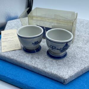 Vintage 1993 Bosman Delft Blue Holland egg cups.